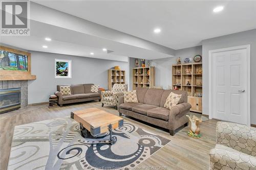 1745 Balfour, Windsor, ON - Indoor Photo Showing Living Room With Fireplace