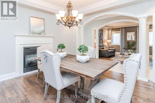 390 Barber Drive, Halton Hills, ON - Indoor Photo Showing Dining Room With Fireplace