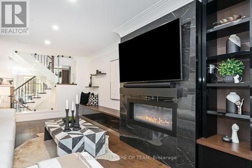 56A Bellman Avenue, Toronto (Alderwood), ON - Indoor Photo Showing Living Room With Fireplace