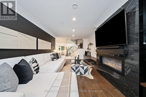 56A Bellman Avenue, Toronto (Alderwood), ON - Indoor Photo Showing Living Room With Fireplace