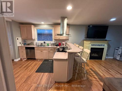 125 Loyalist Drive, Hamilton, ON - Indoor Photo Showing Kitchen With Fireplace With Double Sink