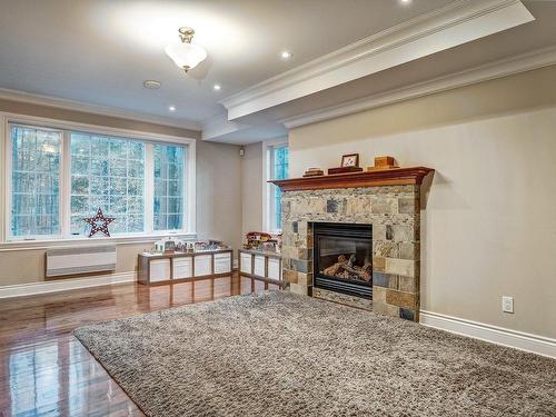 Family room - 14 Rue Sunrise, Hudson, QC - Indoor With Fireplace