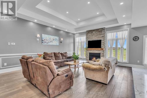 389 Concession 4 Road, Haldimand, ON - Indoor Photo Showing Living Room With Fireplace