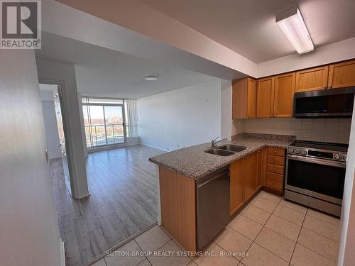 1110 - 4889 Kimbermount Avenue, Mississauga, ON - Indoor Photo Showing Kitchen With Double Sink