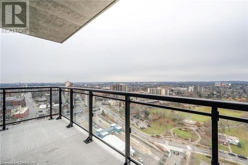 View of balcony - 60 Charles Street Unit# 2205, Kitchener, ON - Outdoor With Balcony With View With Exterior