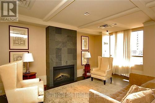 709 - 388 Prince Of Wales Drive, Mississauga, ON - Indoor Photo Showing Living Room With Fireplace