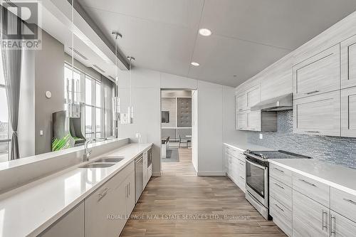 602 - 2081 Fairview Street, Burlington, ON - Indoor Photo Showing Kitchen With Double Sink With Upgraded Kitchen