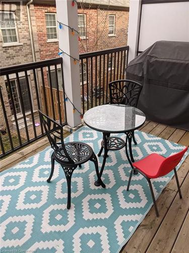 Wooden terrace with grilling area - 9 Hyde Park Mews, Kitchener, ON - Outdoor With Deck Patio Veranda