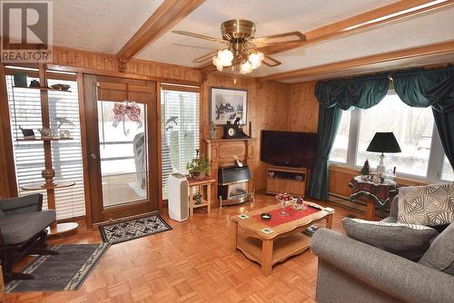 43 Mcarthur Ave, Blind River, ON - Indoor Photo Showing Living Room With Fireplace