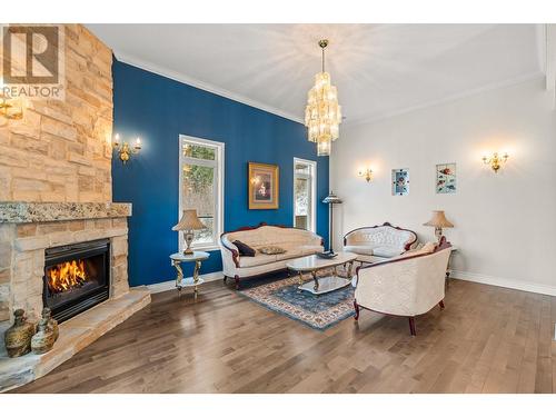 5475/5477 Kingsview Road, Vernon, BC - Indoor Photo Showing Living Room With Fireplace