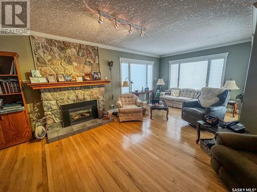 119 Wells Avenue E, Langenburg, SK - Indoor Photo Showing Living Room With Fireplace