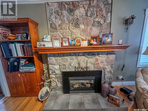 119 Wells Avenue E, Langenburg, SK - Indoor Photo Showing Living Room With Fireplace