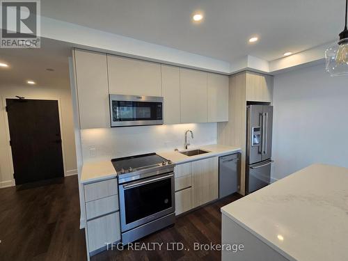 406 - 195 Hunter Street E, Peterborough (Ashburnham), ON - Indoor Photo Showing Kitchen With Stainless Steel Kitchen With Upgraded Kitchen