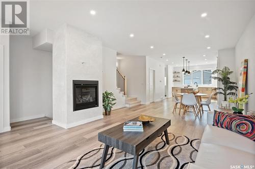 1336 Colony Street E, Saskatoon, SK - Indoor Photo Showing Living Room With Fireplace