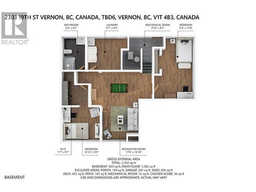 Basement Layout - 2303 19 Street, Vernon, BC - Other