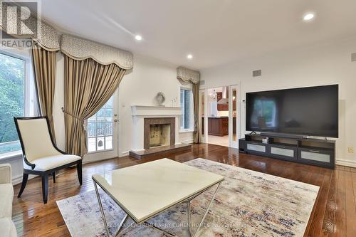 218 Owen Boulevard, Toronto, ON - Indoor Photo Showing Living Room With Fireplace