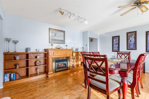 1061 Westview Road, Creston, BC - Indoor Photo Showing Dining Room With Fireplace