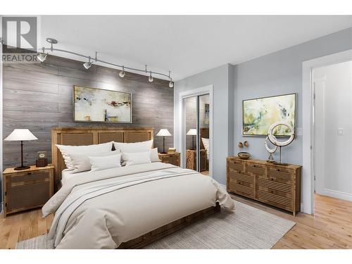 Master Bedroom main floor *virtually staged - 3309 Mcmahon Road, West Kelowna, BC - Indoor Photo Showing Bedroom