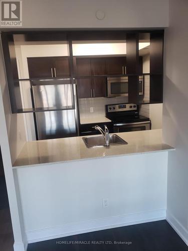 1825 - 2 Eva Road, Toronto, ON - Indoor Photo Showing Kitchen With Stainless Steel Kitchen With Double Sink With Upgraded Kitchen