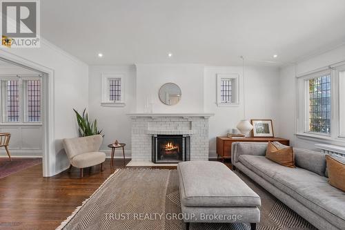 17 Indian Grove, Toronto, ON - Indoor Photo Showing Living Room With Fireplace