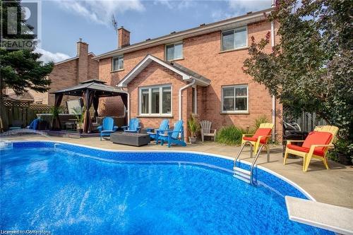 Back of house featuring a gazebo, a patio, and a fenced in pool - 134 Bayne Crescent, Cambridge, ON 