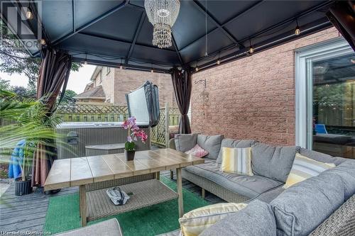 Deck featuring a gazebo and an outdoor living space - 134 Bayne Crescent, Cambridge, ON 