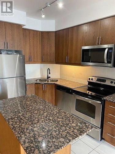 2512 - 223 Webb Drive, Mississauga, ON - Indoor Photo Showing Kitchen With Stainless Steel Kitchen With Double Sink