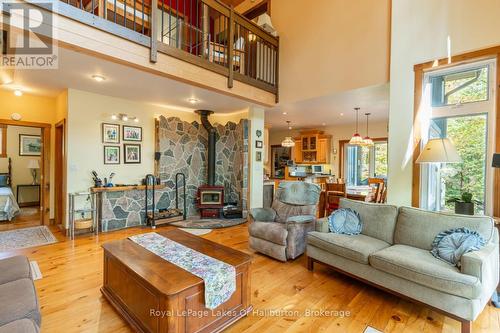 48 Russell Drive, Minden Hills, ON - Indoor Photo Showing Living Room With Fireplace