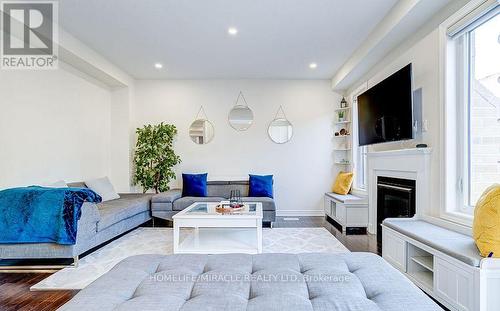 54 O'Connor Crescent, Brampton, ON - Indoor Photo Showing Living Room With Fireplace