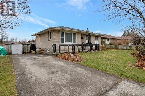 Ranch-style house with a front yard and a shed - 362 Blair Road, Cambridge, ON - Outdoor With Deck Patio Veranda