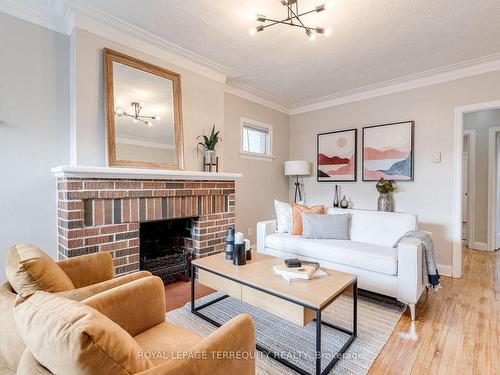 4 Dunkirk Rd, Toronto, ON - Indoor Photo Showing Living Room With Fireplace