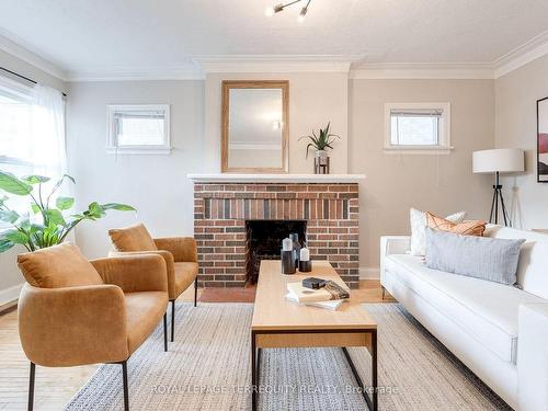 4 Dunkirk Rd, Toronto, ON - Indoor Photo Showing Living Room With Fireplace