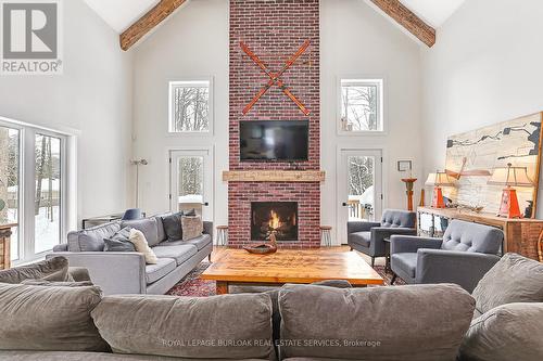 234 Canrobert Street, Grey Highlands, ON - Indoor Photo Showing Living Room With Fireplace