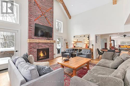 234 Canrobert Street, Grey Highlands, ON - Indoor Photo Showing Living Room With Fireplace