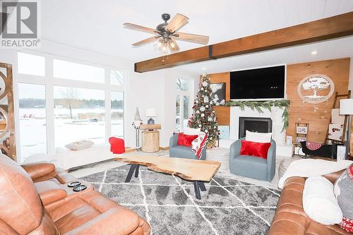 11 Islandview Dr, Desbarats, ON - Indoor Photo Showing Living Room With Fireplace