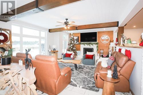 11 Islandview Dr, Desbarats, ON - Indoor Photo Showing Living Room With Fireplace