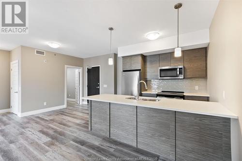 716 Brownstone Unit# 208, Tecumseh, ON - Indoor Photo Showing Kitchen With Stainless Steel Kitchen With Double Sink With Upgraded Kitchen