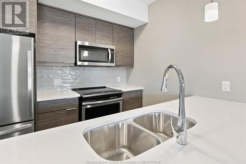 716 Brownstone Unit# 208, Tecumseh, ON - Indoor Photo Showing Kitchen With Stainless Steel Kitchen With Double Sink With Upgraded Kitchen