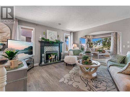 127 Westridge Drive, Princeton, BC - Indoor Photo Showing Living Room With Fireplace