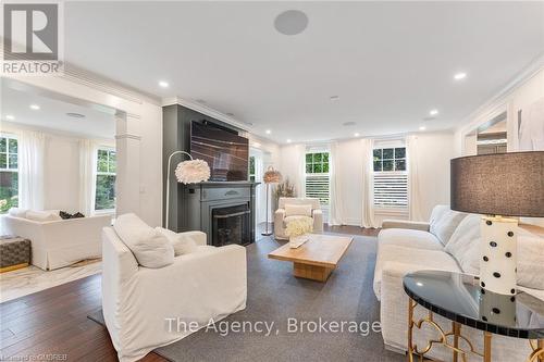 347 East Hart Crescent, Burlington (Roseland), ON - Indoor Photo Showing Living Room With Fireplace