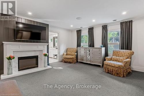 347 East Hart Crescent, Burlington (Roseland), ON - Indoor Photo Showing Living Room With Fireplace