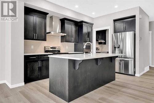 317 Corner Glen Way Ne, Calgary, AB - Indoor Photo Showing Kitchen With Stainless Steel Kitchen With Upgraded Kitchen