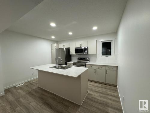 #115 1025 Secord Promenade Nw Nw, Edmonton, AB - Indoor Photo Showing Kitchen With Double Sink