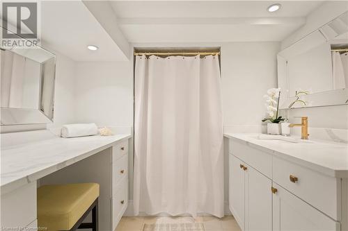 Bathroom with tile patterned floors and vanity - 659 Deervalley Road, Ancaster, ON - Indoor Photo Showing Bathroom