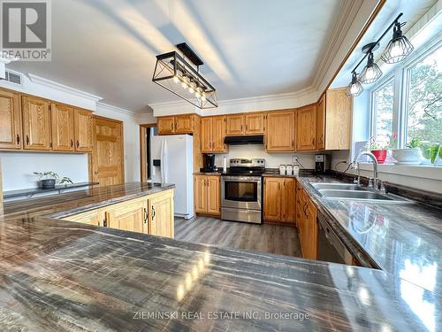 639 Majestic Street, Iroquois Falls, ON - Indoor Photo Showing Kitchen With Double Sink