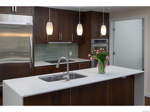 306-999 Burdett Ave, Victoria, BC - Indoor Photo Showing Kitchen With Double Sink With Upgraded Kitchen