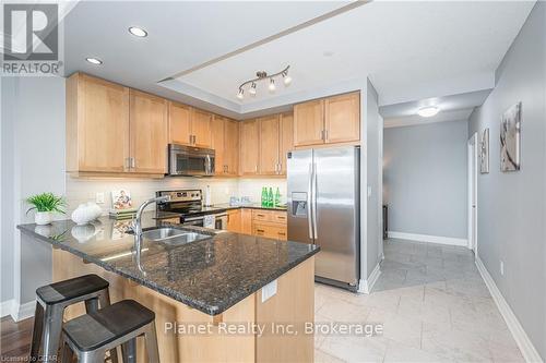 901 - 150 Wellington Street E, Guelph (Central West), ON - Indoor Photo Showing Kitchen With Double Sink