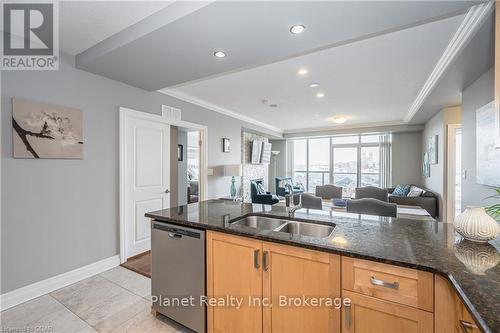 901 - 150 Wellington Street E, Guelph (Central West), ON - Indoor Photo Showing Kitchen With Double Sink