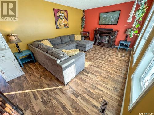 811 Soames Street, Indian Head, SK - Indoor Photo Showing Living Room With Fireplace