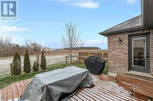 Wooden terrace featuring a grill - 46 Halliday Drive Drive, Tavistock, ON - Outdoor With Deck Patio Veranda With Exterior